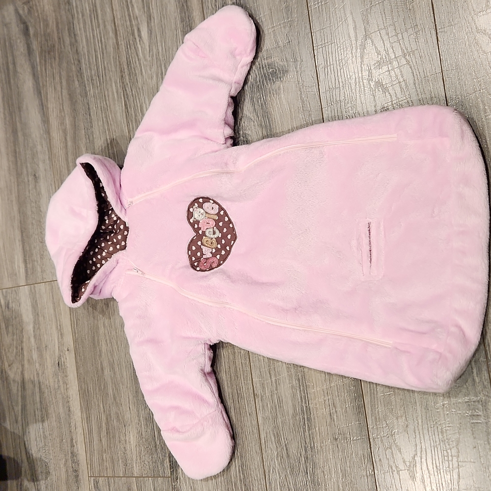 EUC Little by Little Sweetie Infant Girls sz 0-3 mos. Onepiece Coverall